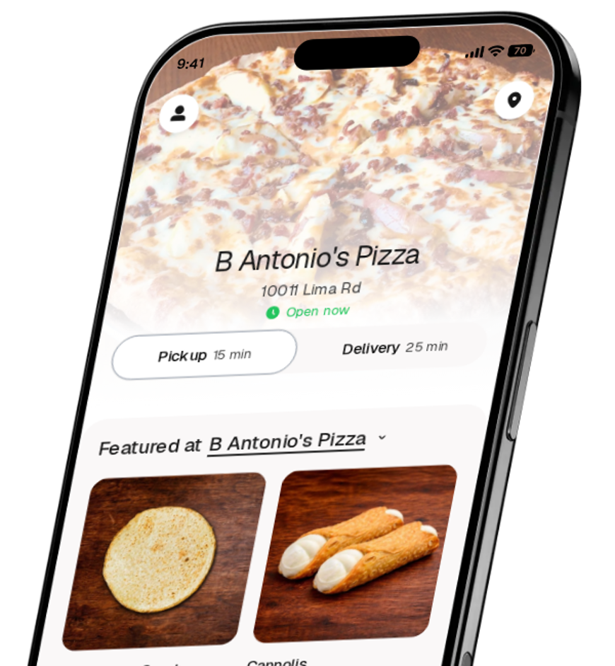 B Antonio's Pizza app preview