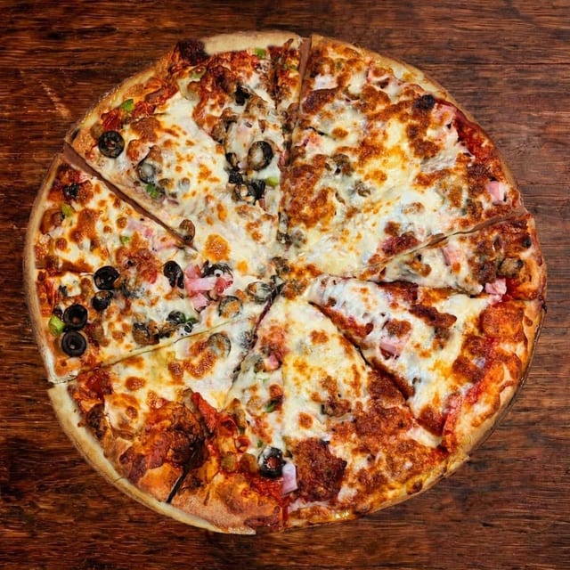 14" Gluten Free Half & Half Specialty Pizza.